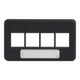 Modular Furniture Faceplate with 4 Ports for HD Style in TIA Size - Black IC107FT4BK Modular Furniture Faceplate with 4 Ports for HD Style in TIA Size - Black IC107FT4BK